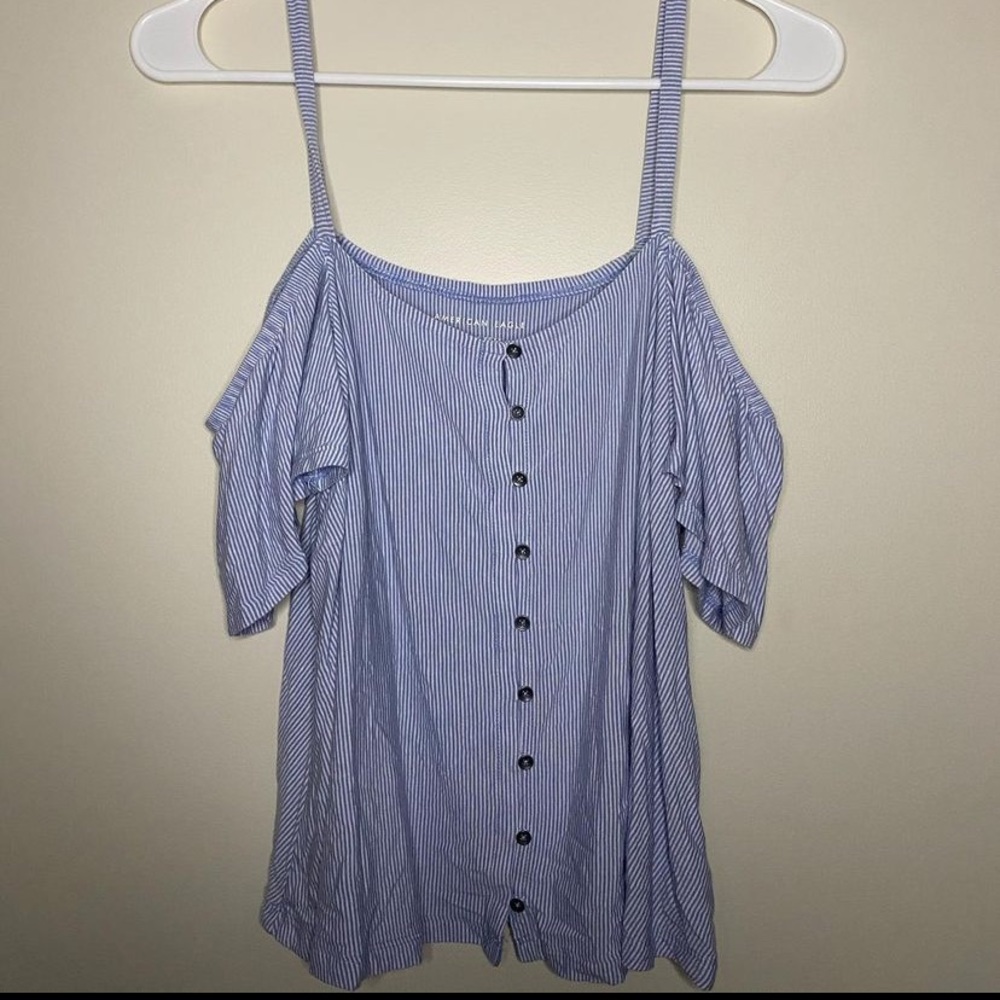 American eagle off the shoulder shirt with straps